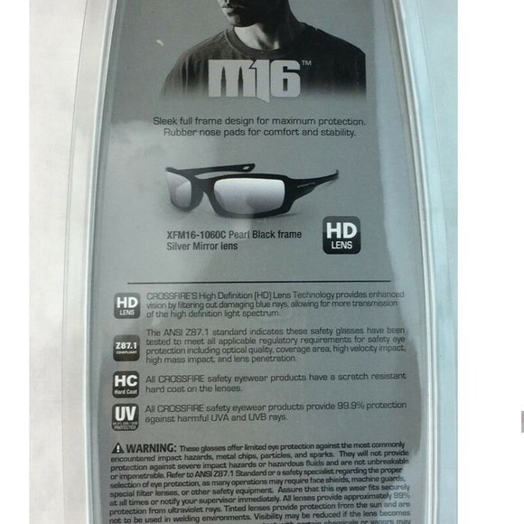 Crossfire Protective Eye Glasses Sliver Miror Lens - Picture 2 of 16